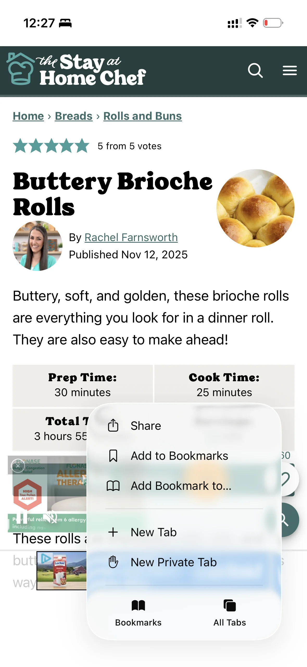 Share recipe from Safari to Niora