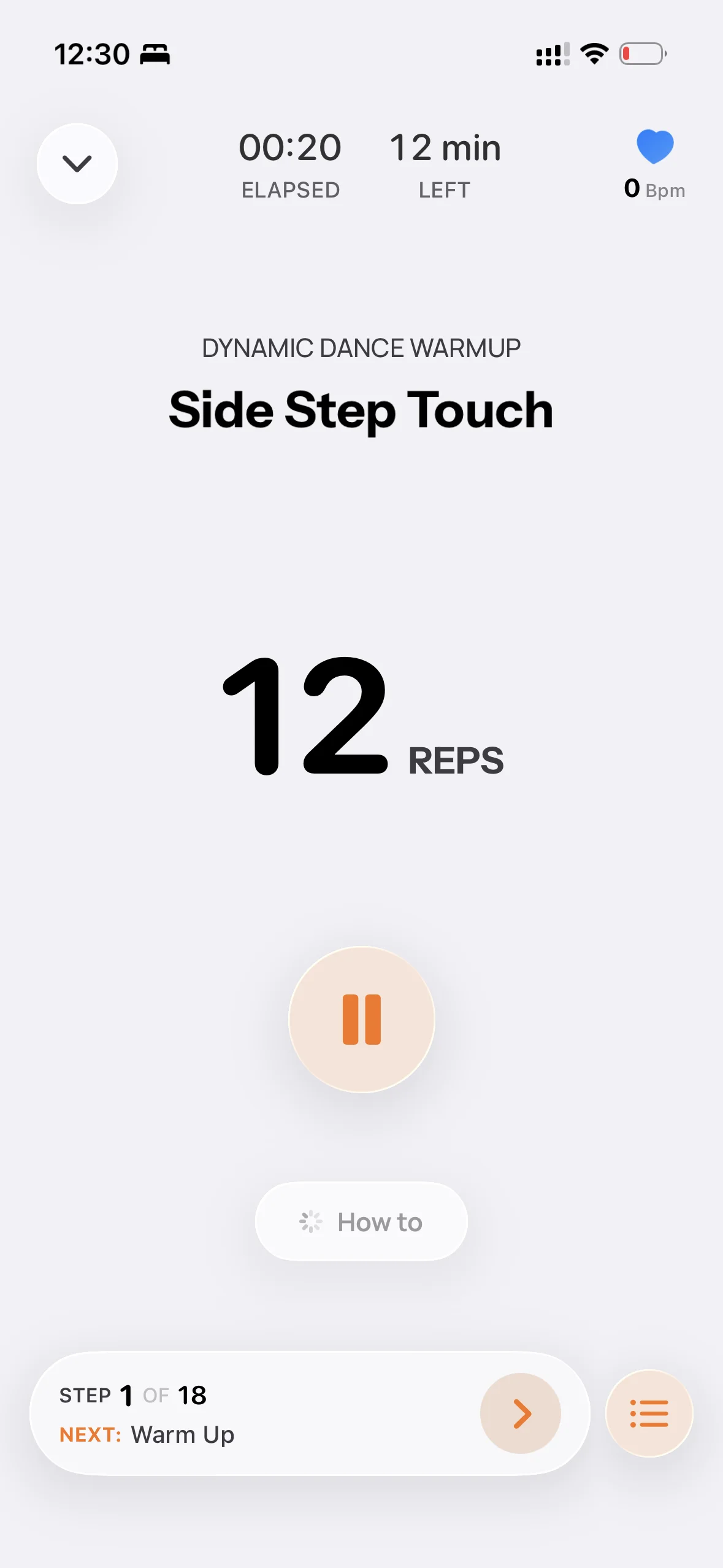 Guided workout player